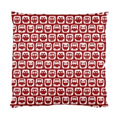 Red And White Owl Pattern Standard Cushion Case (two Sides) by GardenOfOphir