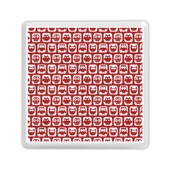 Red And White Owl Pattern Memory Card Reader (square) by GardenOfOphir