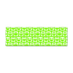 Lime Green And White Owl Pattern Sticker (bumper) by GardenOfOphir