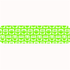 Lime Green And White Owl Pattern Large Bar Mat by GardenOfOphir