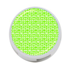 Lime Green And White Owl Pattern 4-port Usb Hub (two Sides) by GardenOfOphir