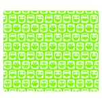 Lime Green And White Owl Pattern One Side Premium Plush Fleece Blanket (Small) 50 x40  Blanket Front