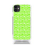 Lime Green And White Owl Pattern iPhone 11 TPU UV Print Case Front