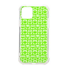 Lime Green And White Owl Pattern Iphone 11 Pro 5 8 Inch Tpu Uv Print Case by GardenOfOphir