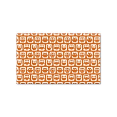 Orange And White Owl Pattern Sticker (rectangular) by GardenOfOphir