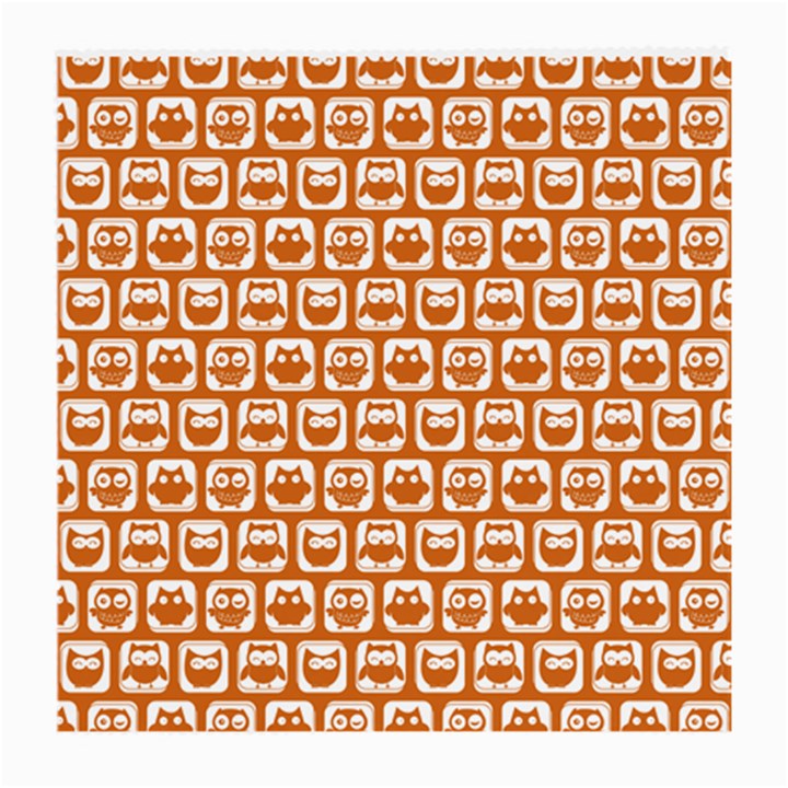 Orange And White Owl Pattern Medium Glasses Cloth