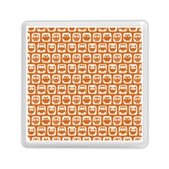 Orange And White Owl Pattern Memory Card Reader (square) by GardenOfOphir