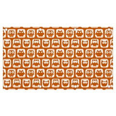 Orange And White Owl Pattern Banner And Sign 7  X 4  by GardenOfOphir