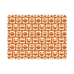 Orange And White Owl Pattern One Side Premium Plush Fleece Blanket (mini) by GardenOfOphir