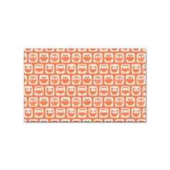 Coral And White Owl Pattern Sticker Rectangular (10 Pack)