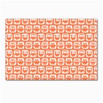 Coral And White Owl Pattern Postcard 4 x 6  (Pkg of 10) Front