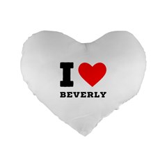 I Love Beverly Standard 16  Premium Flano Heart Shape Cushions by ilovewhateva