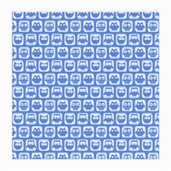 Blue And White Owl Pattern Medium Glasses Cloth by GardenOfOphir