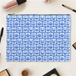 Blue And White Owl Pattern Cosmetic Bag (XL) Front