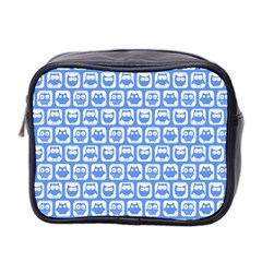 Blue And White Owl Pattern Mini Toiletries Bag (two Sides) by GardenOfOphir