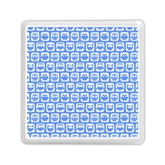 Blue And White Owl Pattern Memory Card Reader (square) by GardenOfOphir