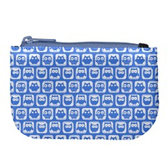 Blue And White Owl Pattern Large Coin Purse