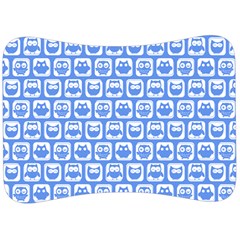 Blue And White Owl Pattern Velour Seat Head Rest Cushion by GardenOfOphir