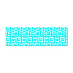 Aqua Turquoise And White Owl Pattern Sticker (bumper) by GardenOfOphir