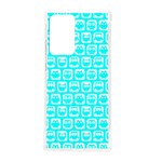 Aqua Turquoise And White Owl Pattern Samsung Galaxy Note 20 Ultra TPU UV Case Front