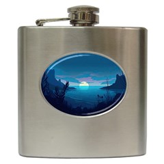 Ai Generated Ocean Sea Water Anime Nautical Hip Flask (6 Oz) by Ravend