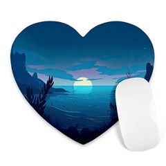 Ai Generated Ocean Sea Water Anime Nautical Heart Mousepad by Ravend