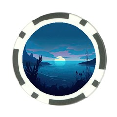 Ai Generated Ocean Sea Water Anime Nautical Poker Chip Card Guard by Ravend