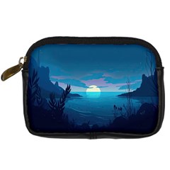 Ai Generated Ocean Sea Water Anime Nautical Digital Camera Leather Case by Ravend