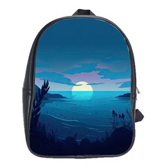 Ai Generated Ocean Sea Water Anime Nautical School Bag (large) by Ravend