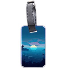 Ai Generated Ocean Sea Water Anime Nautical Luggage Tag (two Sides) by Ravend