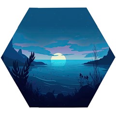 Ai Generated Ocean Sea Water Anime Nautical Wooden Puzzle Hexagon by Ravend