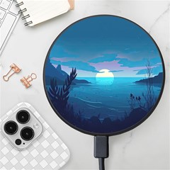 Ai Generated Ocean Sea Water Anime Nautical Wireless Fast Charger(black)