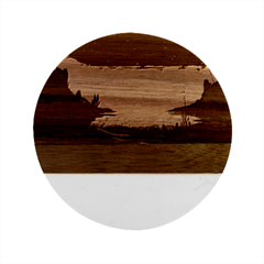 Ai Generated Ocean Sea Water Anime Nautical Marble Wood Coaster (round) by Ravend