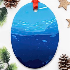 Ai Generated Ocean Sea Fish Underwater Water Ornament (oval)