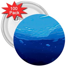 Ai Generated Ocean Sea Fish Underwater Water 3  Buttons (100 Pack)  by Ravend