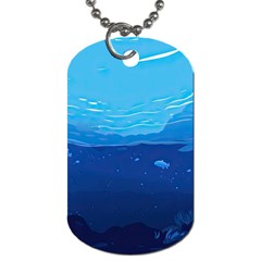 Ai Generated Ocean Sea Fish Underwater Water Dog Tag (two Sides) by Ravend