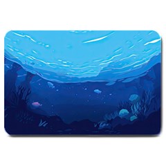 Ai Generated Ocean Sea Fish Underwater Water Large Doormat by Ravend