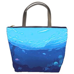 Ai Generated Ocean Sea Fish Underwater Water Bucket Bag by Ravend