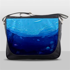 Ai Generated Ocean Sea Fish Underwater Water Messenger Bag by Ravend