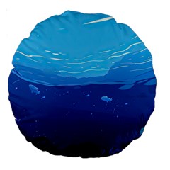 Ai Generated Ocean Sea Fish Underwater Water Large 18  Premium Round Cushions by Ravend