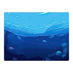 Ai Generated Ocean Sea Fish Underwater Water Two Sides Premium Plush Fleece Blanket (Mini) 35 x27  Blanket Front