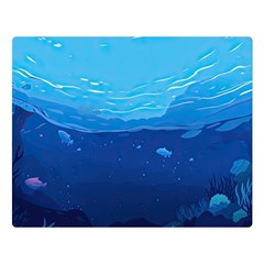 Ai Generated Ocean Sea Fish Underwater Water Two Sides Premium Plush Fleece Blanket (large) by Ravend