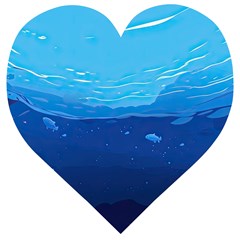 Ai Generated Ocean Sea Fish Underwater Water Wooden Puzzle Heart by Ravend