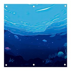 Ai Generated Ocean Sea Fish Underwater Water Banner And Sign 3  X 3  by Ravend