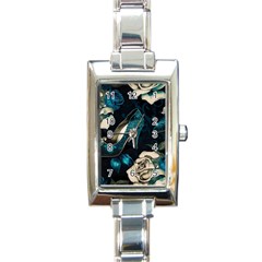 Glass Slipper Blues Fairytale Rectangle Italian Charm Watch by Ravend