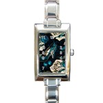 Glass Slipper Blues Fairytale Rectangle Italian Charm Watch Front