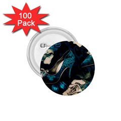 Glass Slipper Blues Fairytale 1 75  Buttons (100 Pack)  by Ravend