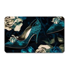 Glass Slipper Blues Fairytale Magnet (rectangular) by Ravend