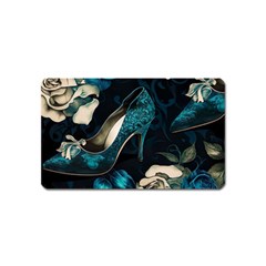 Glass Slipper Blues Fairytale Magnet (name Card) by Ravend