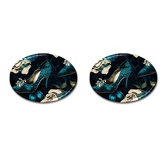 Glass Slipper Blues Fairytale Cufflinks (oval) by Ravend